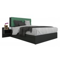 Pat Tapitat LEX 140 cu 2 noptiere, Decor 7648 / Rico 18